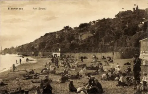 Ak Hamburg Altona Blankenese, Am Strand