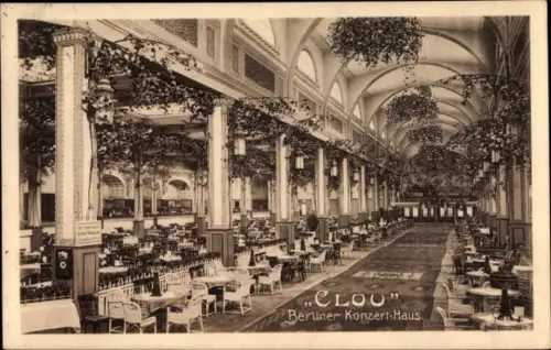 Ak Berlin Mitte, Konzerthaus Clou, Innenansicht vom Saal