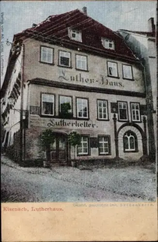 Ak Eisenach in Thüringen, Lutherhaus, Lutherkeller, Seidenimitatkarte