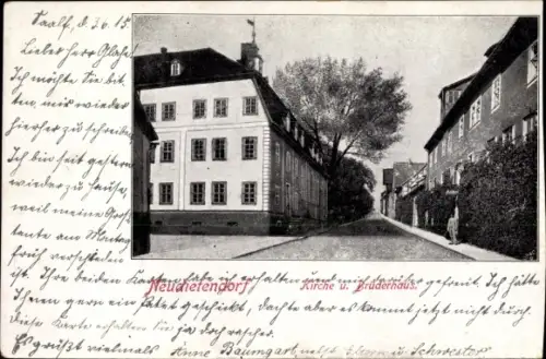 Ak Neudietendorf in Thüringen, Kirche, Brüderhaus