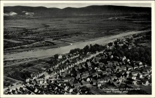Ak Neckarhausen Neckarsteinach in Hessen, Luftaufnahme von  Bergstraße, Neckar, Landschaft