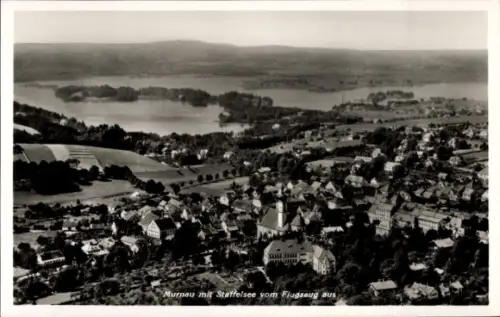 Ak Murnau am Staffelsee, Luftaufnahme von  Staffelsee, Landschaft, Flugzeug