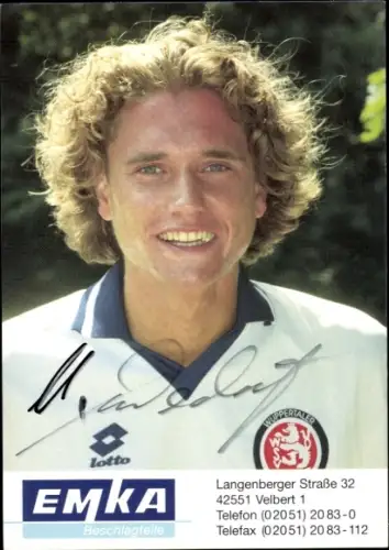 Autogrammkarte Fußballer Matthias Becker, SV Wuppertal, Autogramm