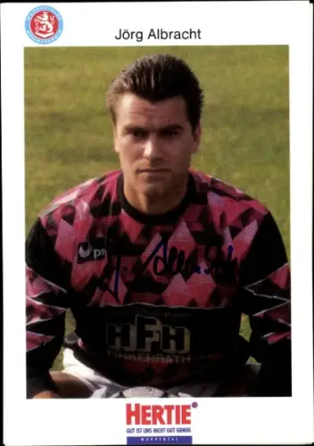 Autogrammkarte Fußballer Jörg Albracht, SV Wuppertal, Autogramm