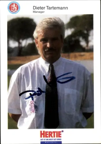 Autogrammkarte Manager Dieter Tartemann, SV Wuppertal, Autogramm