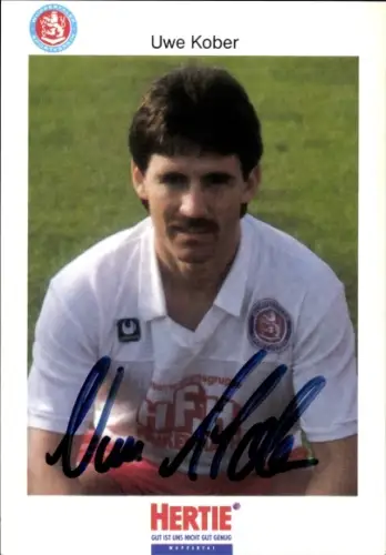 Autogrammkarte Fußballer Uwe Kober, SV Wuppertal, Autogramm