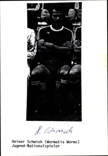 Autogramm Fußballer Heiner Schmieh, Wormatia Worms, Portrait