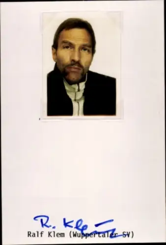 Foto Fußballer Ralf Klem, SV Wuppertal, Autogramm, Portrait