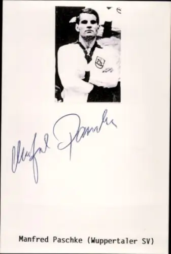 Autogramm Fußballer Manfred Paschke, SV Wuppertal, Portrait