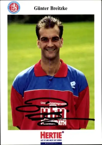 Autogrammkarte Fußballer Günter Breitzke, SV Wuppertal, Autogramm