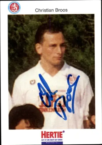 Autogrammkarte Fußballer Christian Broos, SV Wuppertal, Autogramm