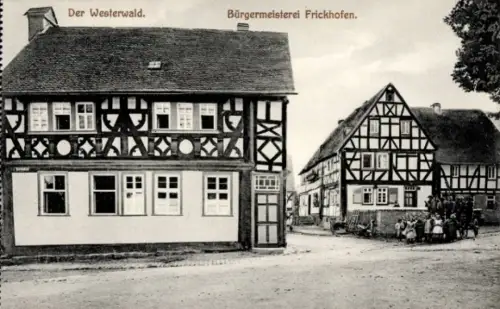 Ak Frickhofen Dornburg in Hessen, Westerwald, Ansicht der Bürgermeisterei, Kinder
