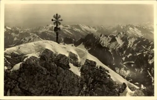 Ak Zugspitze, Bayerische Zugspitzbahn, Blick von der Gipfelstation