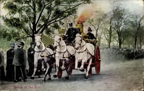 Ak New York City USA, Feuerwehr rückt aus