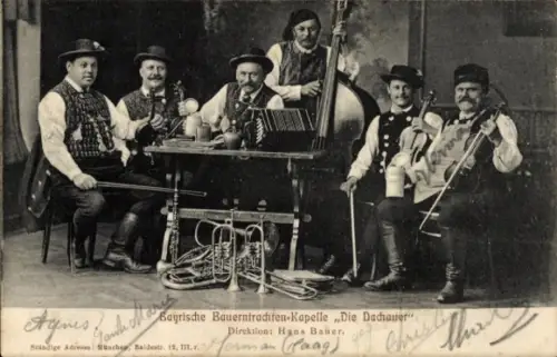 Ak Bayerische Bauerntrachten-Kapelle Die Dachauer