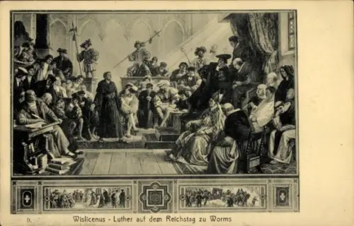 Ak Worms am Rhein, Martin Luther auf dem Reichstag zu Worms