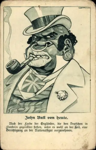 Künstler Ak John Bull von heute, Engländer, Neue Nationalfigur, Karikatur, Kladderadatsch Nr. 14