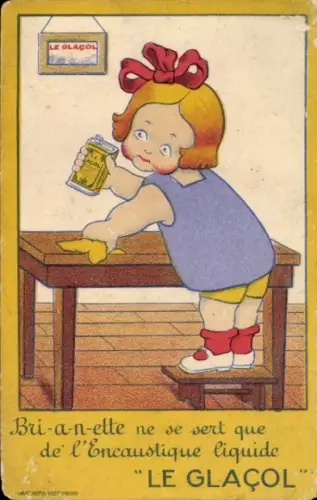 CPA Reklame, Encaustique liquide Le Glacol