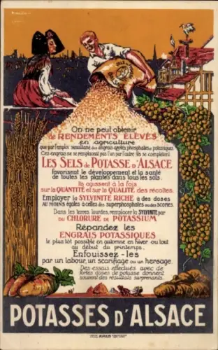 Ak Bas Rhin Frankreich, Tracht, Werbung, Potasses d'Alsace