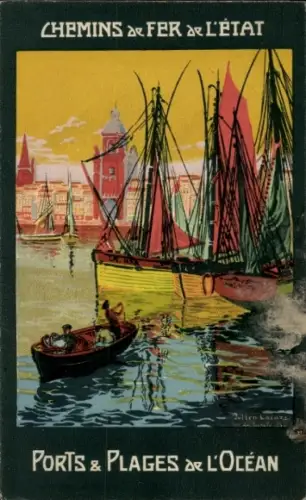 Künstler Ak Reklame Französische Staatseisenbahn, Hafen