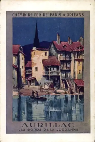 Künstler Ak Aurillac Cantal, Chemin de Fer de Paris a Orleans, Reklame