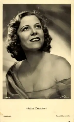 Ak Schauspielerin Maria Cebotari, Portrait, Ross Verlag A 2803 1