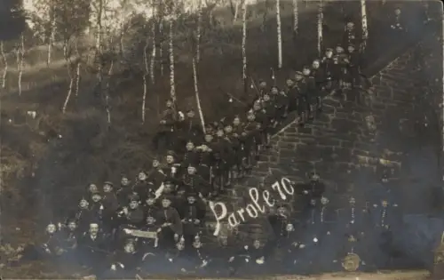 Foto Ak Freiberg in Sachsen, Soldaten, Parole 70