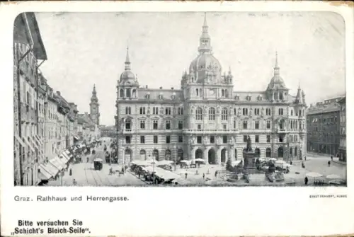 Ak Graz Steiermark, Rathaus, Herrengasse