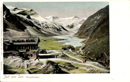 Ak Zell am See in Salzburg, Berglandschaft, Moserboden,  Gebäude, Natur