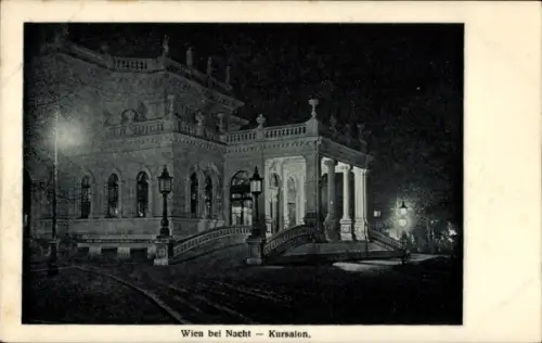 Ak Wien 1 Innere Stadt, Wien bei Nacht, Kursalon, Nachtaufnahme,  