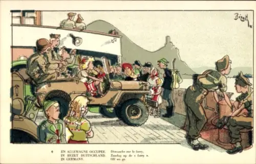 Künstler Ak Deutschland, Soldaten, Militärwagen, Besetzung