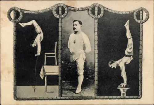 Ak Arthur Delbost-Ritter, Einbeiniger Handläufer