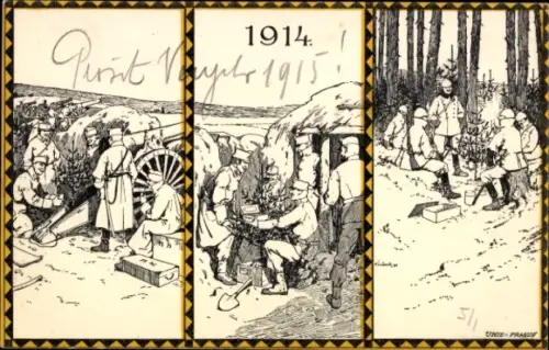 Künstler Ak KuK Reservekanonenbatterie 40, Soldaten, Kanonen, I. WK