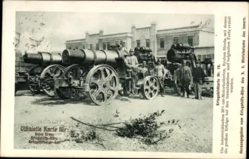 Ak KuK Armee, österreichischer Mörser, schwere Skoda 30,5cm Mörser, Motorbatterie, I WK