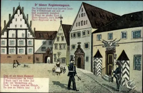 Ak Ulm an der Donau, Regimentshaus, Wache