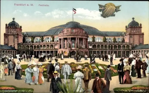 Ak Frankfurt am Main, Festhalle, Luftschiff