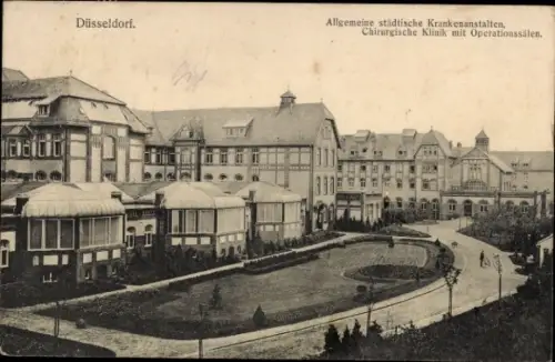 Ak Düsseldorf Rhein, Allgemeine städtische Krankenanstalten, Chirurgische Klinik mit Operationssälen