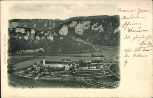 Relief Ak Beuron an der Donau Württemberg, Gesamtansicht