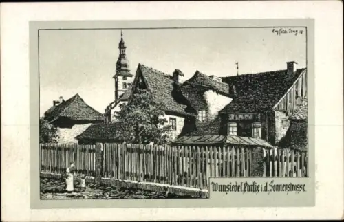 Künstler Ak Wunsiedel im Tal der Röslau Oberfranken, Sonnenstraße