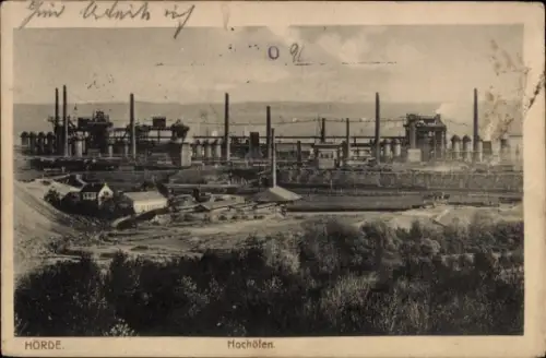Ak Hörde Dortmund im Ruhrgebiet Westfalen, Hochöfen
