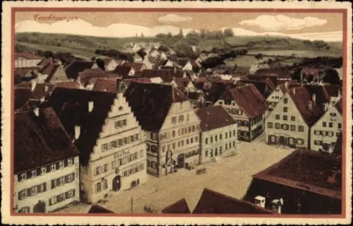 Ak Feuchtwangen in Mittelfranken, Panorama, Häuser