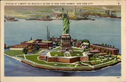 Ak New York City USA, Statue of Liberty, Bedloe's Island, New York Harbor, New York City