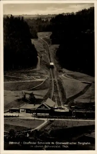 Ak Katzhütte im Schwarzatal, Masserhammer Häusergruppe, Bahnhof Obstfelder Schmiede, Oberweißbach