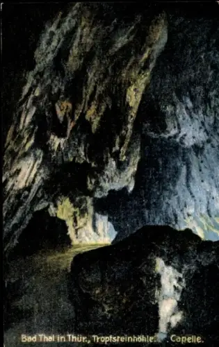Ak Bad Thal Ruhla in Thüringen, Tropfsteinhöhle, Kapelle,  60 m unter der Erde