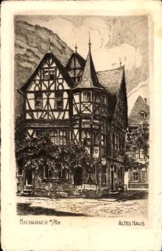 Ak Bacharach am Rhein, Altes Haus