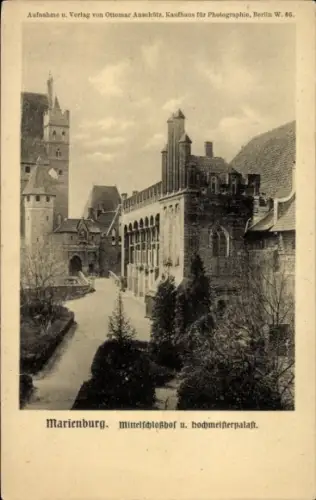 Ak Marienburg Malbork Westpreußen, Ordensburg, Mittelschlosshof, Hochmeisterpalast