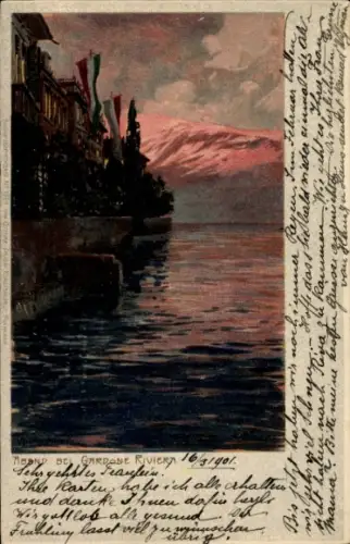 Ak Fasano Gardone Riviera Lombardia, Abendstimmung