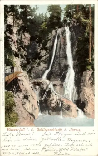 Ak Tarvisio Tarvis Friuli, Wasserfall in der Schlitzaschlucht