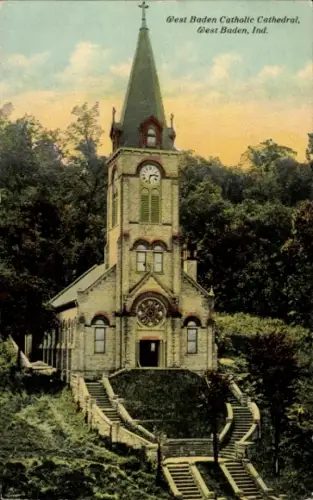 Ak West Baden Indiana USA, Katholische Kathedrale