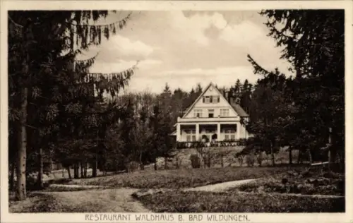 Ak Bad Wildungen in Hessen, Restaurant Waldhaus,  Waldlandschaft, Bäume